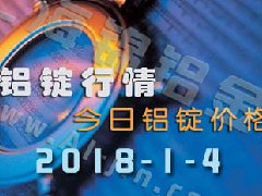 鋁錠行情2018：1月4日長(zhǎng)江鋁錠價(jià),全國(guó)各地今日鋁